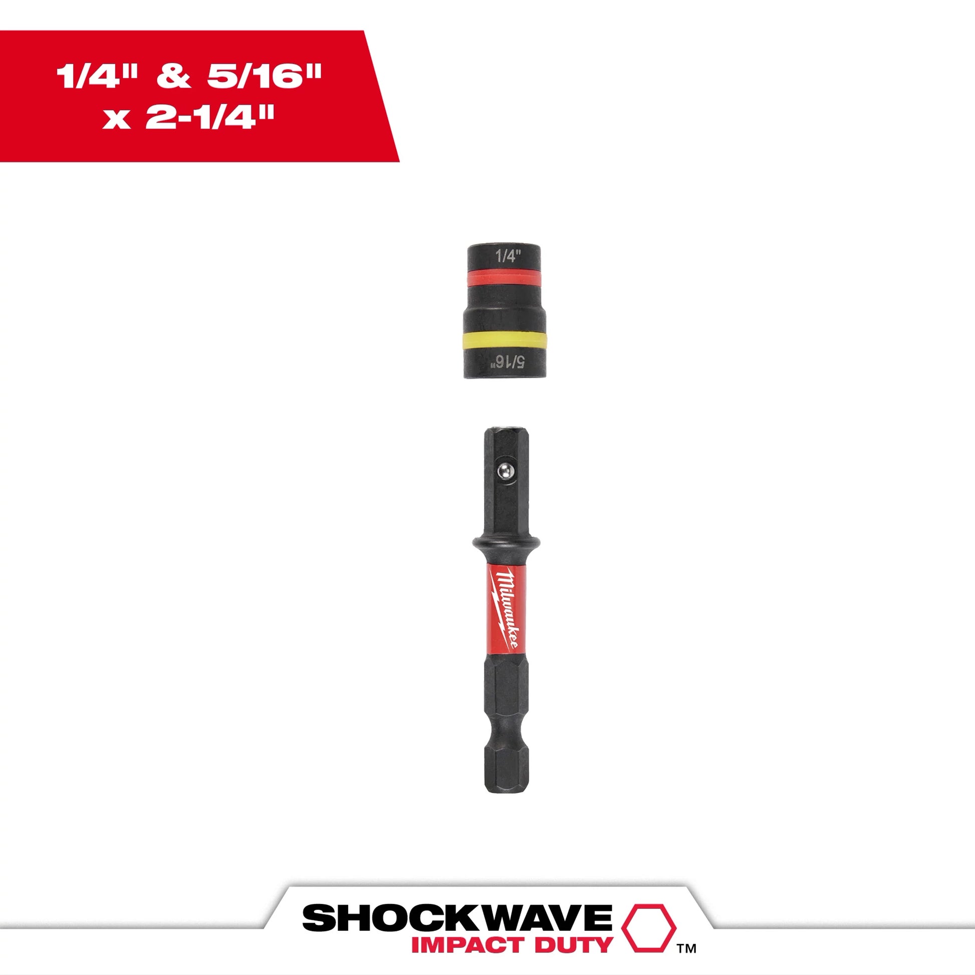 Milwaukee SHOCKWAVE™ Impact Duty 1/4" and 5/16" x 2-1/4" QUIK-CLEAR™ 2-in-1 Magnetic Nut Driver Bulk 25 — 49-66-4742