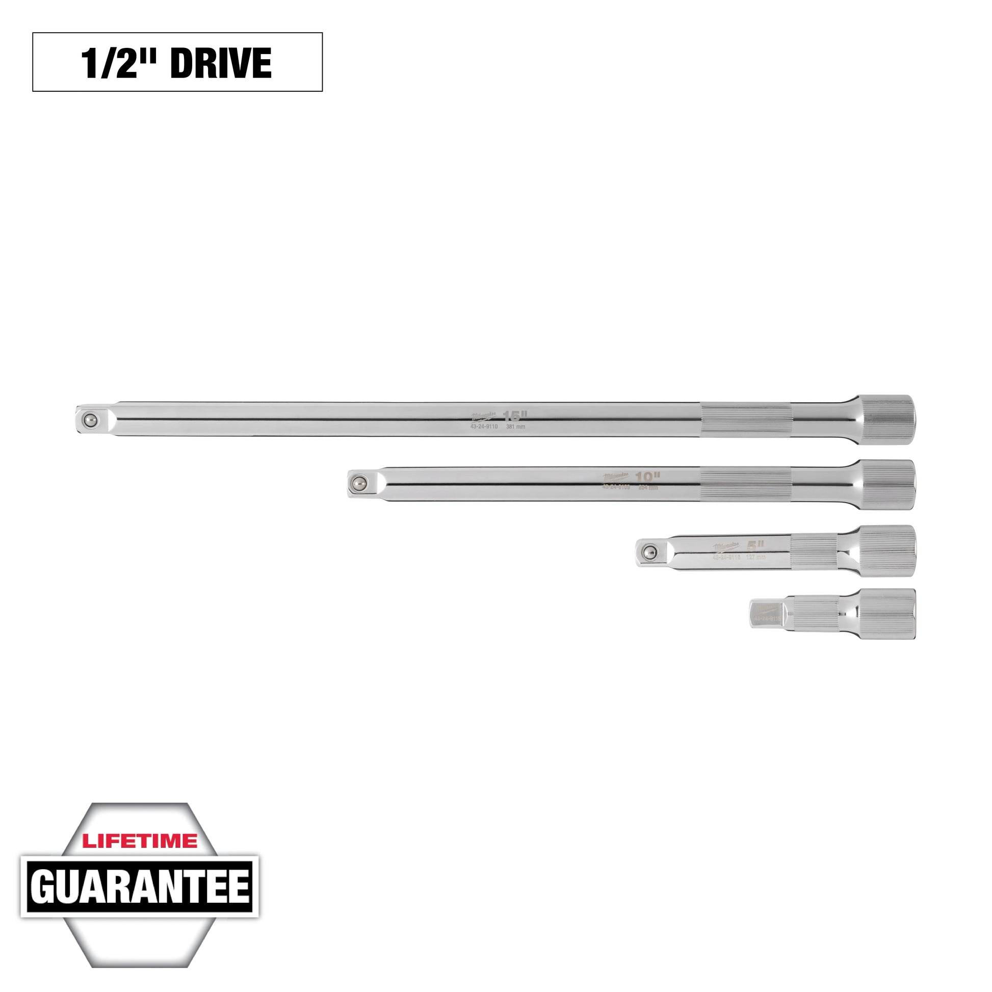 Milwaukee 4 pc 1/2” Drive Extension Set — 48-22-9342