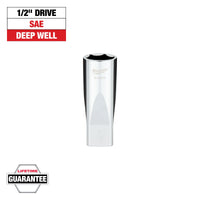 Milwaukee 1/2" Drive 7/8" SAE 6-Point Deep Socket with FOUR FLAT™ Sides — 45-34-9132