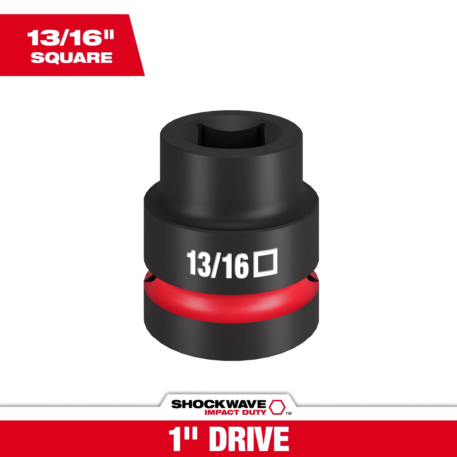 Milwaukee SHOCKWAVE™ Impact Duty 1" Drive 13/16" Standard 4 Point Square Socket — 49-66-7841