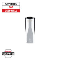 Milwaukee 1/4" Drive 9/16" SAE Deep Socket with FOUR FLAT™ Sides — 45-34-9021