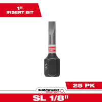 Milwaukee SHOCKWAVE™ Impact Duty 1" Slotted 1/8" Insert Bits Bulk 25 — 48-32-4716