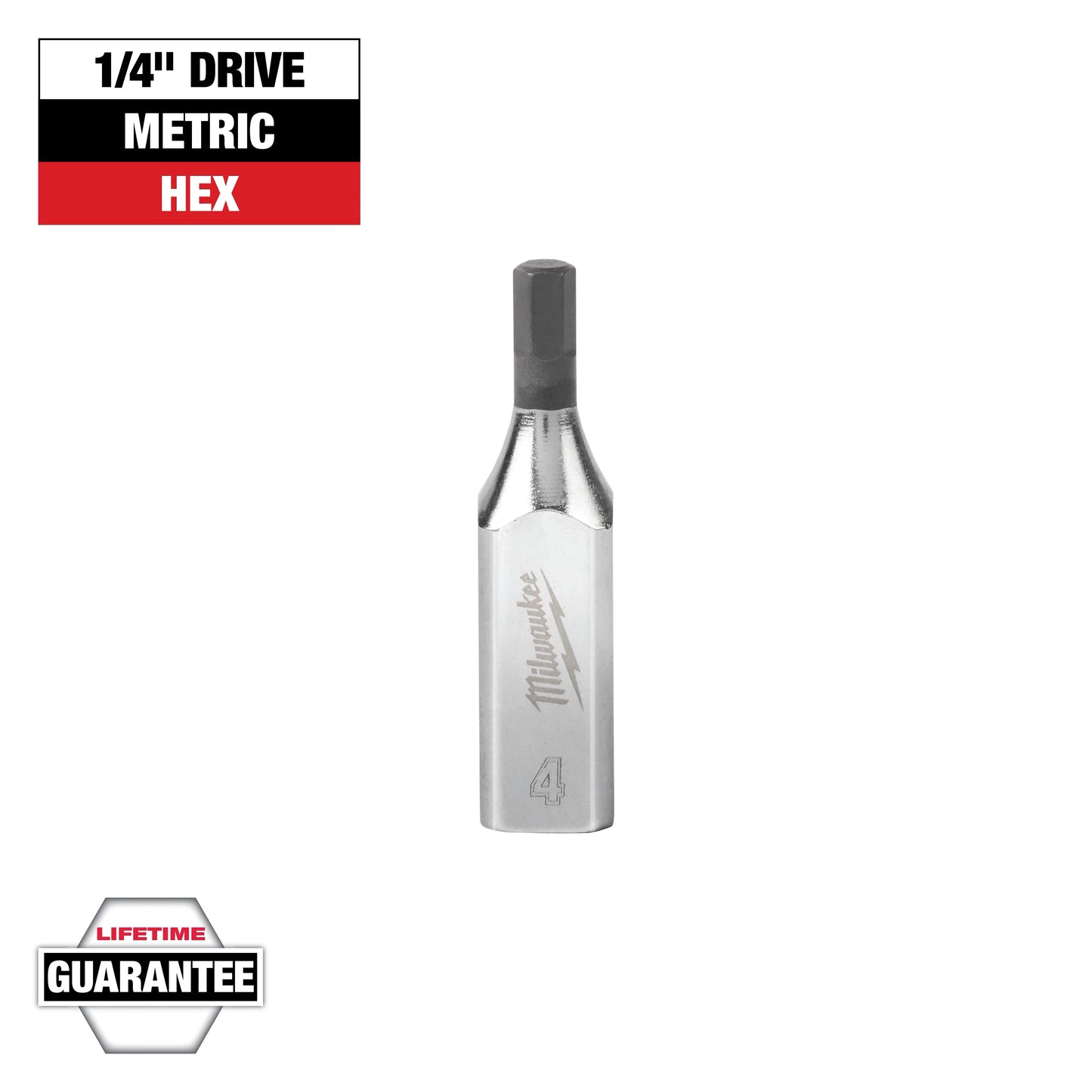Milwaukee 1/4" Drive 4mm Hex Bit Socket — 45-34-1033