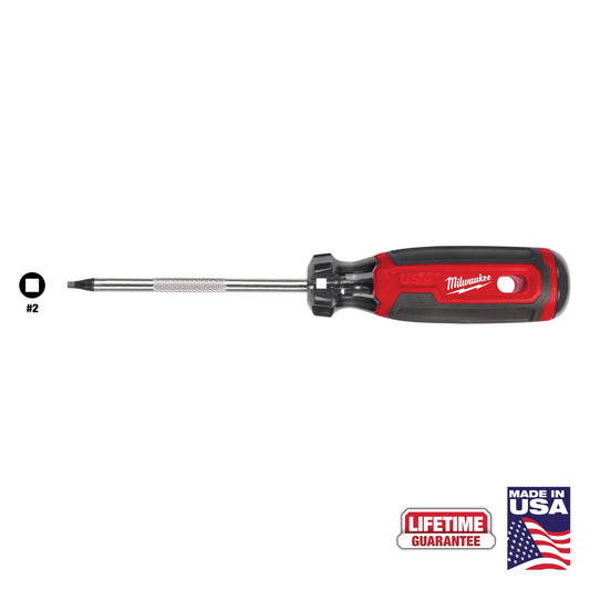 Milwaukee #2 Square 4" Cushion Grip Screwdriver (USA) — MT218