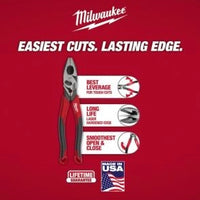 Milwaukee 9" Lineman's Comfort Grip Pliers w/ Crimper and Bolt Cutter (USA) — MT550C