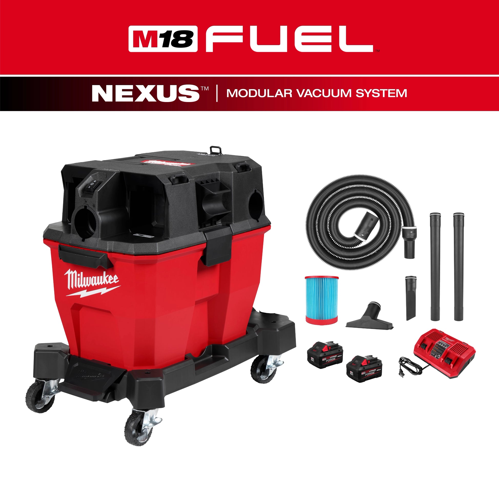 Milwaukee M18 FUEL™ NEXUS™ 9 Gallon Dual-Battery Wet/Dry Vacuum Kit — 0920-22HD