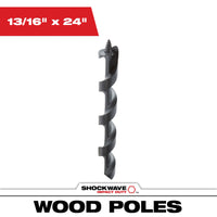 Milwaukee SHOCKWAVE™ Impact Duty 13/16" x 24" Lineman's Auger Bit — 48-13-6807
