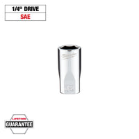 Milwaukee 1/4" Drive 11/32" SAE Socket with FOUR FLAT™ Sides — 45-34-9006