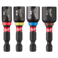 Milwaukee 4 PC SHOCKWAVE™ Impact Duty 1-7/8" Magnetic Nut Driver Set — 49-66-4562