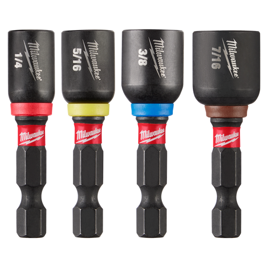 Milwaukee 4 PC SHOCKWAVE™ Impact Duty 1-7/8" Magnetic Nut Driver Set — 49-66-4562
