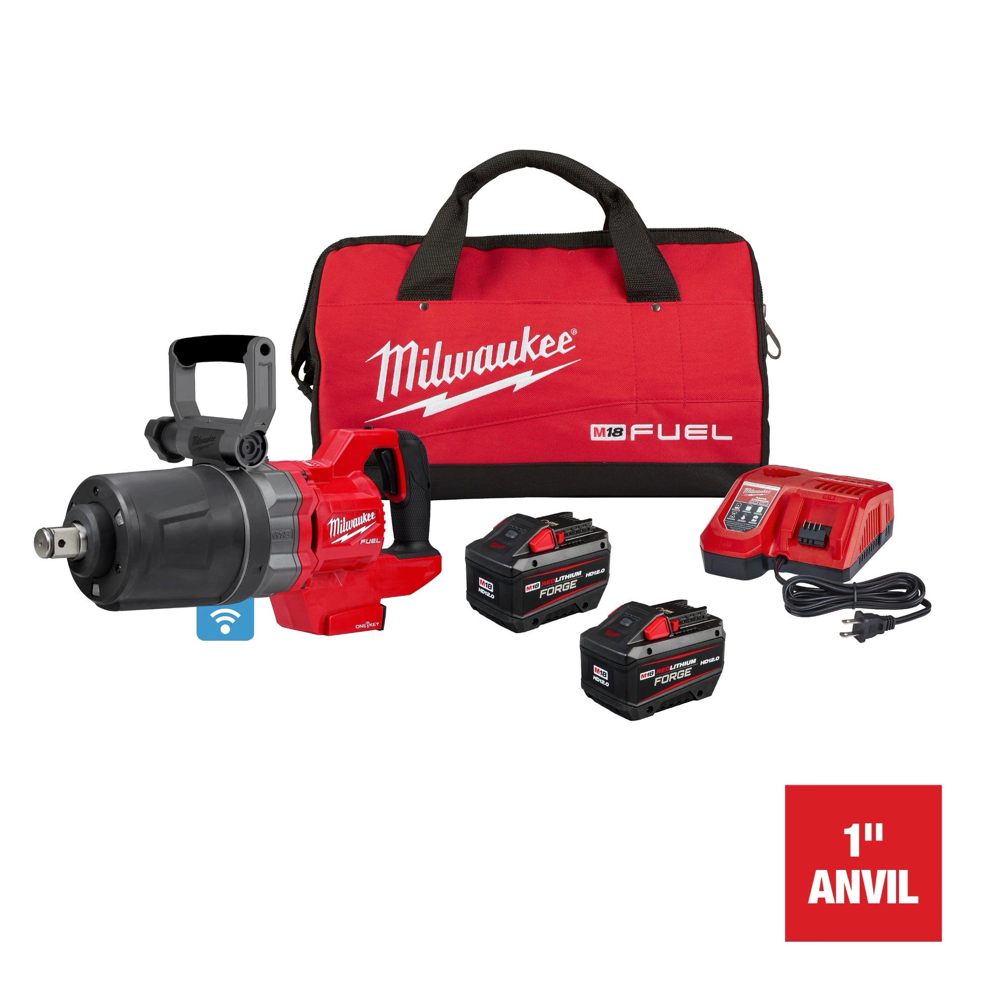 Milwaukee M18 FUEL™ 1" D-Handle High Torque Impact Wrench w/ ONE-KEY™ Kit — 2868-22HD