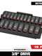 Milwaukee 19 PC SHOCKWAVE™ Impact Duty Socket 3/8” Drive MM TRAY Set — 49-66-6816