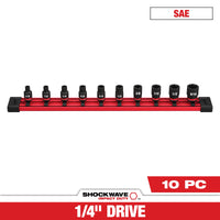 Milwaukee 10 PC SHOCKWAVE™ Impact Duty SAE Standard 6 Point Socket Set — 49-66-7000