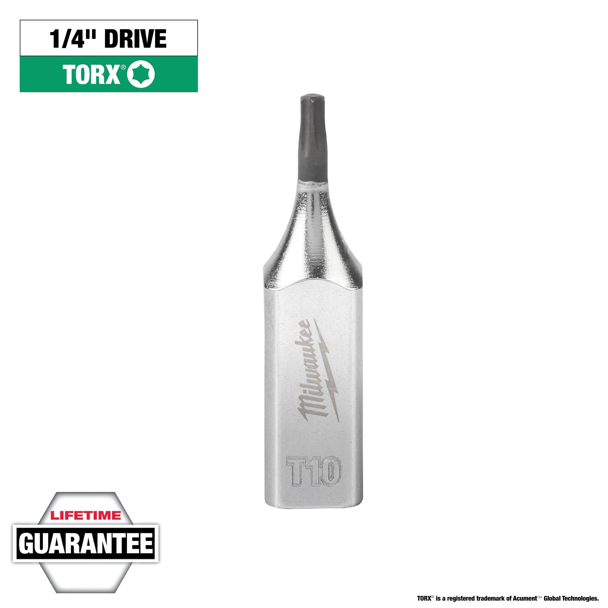 Milwaukee 1/4" Drive T10 TORX® Bit Socket — 45-34-1001
