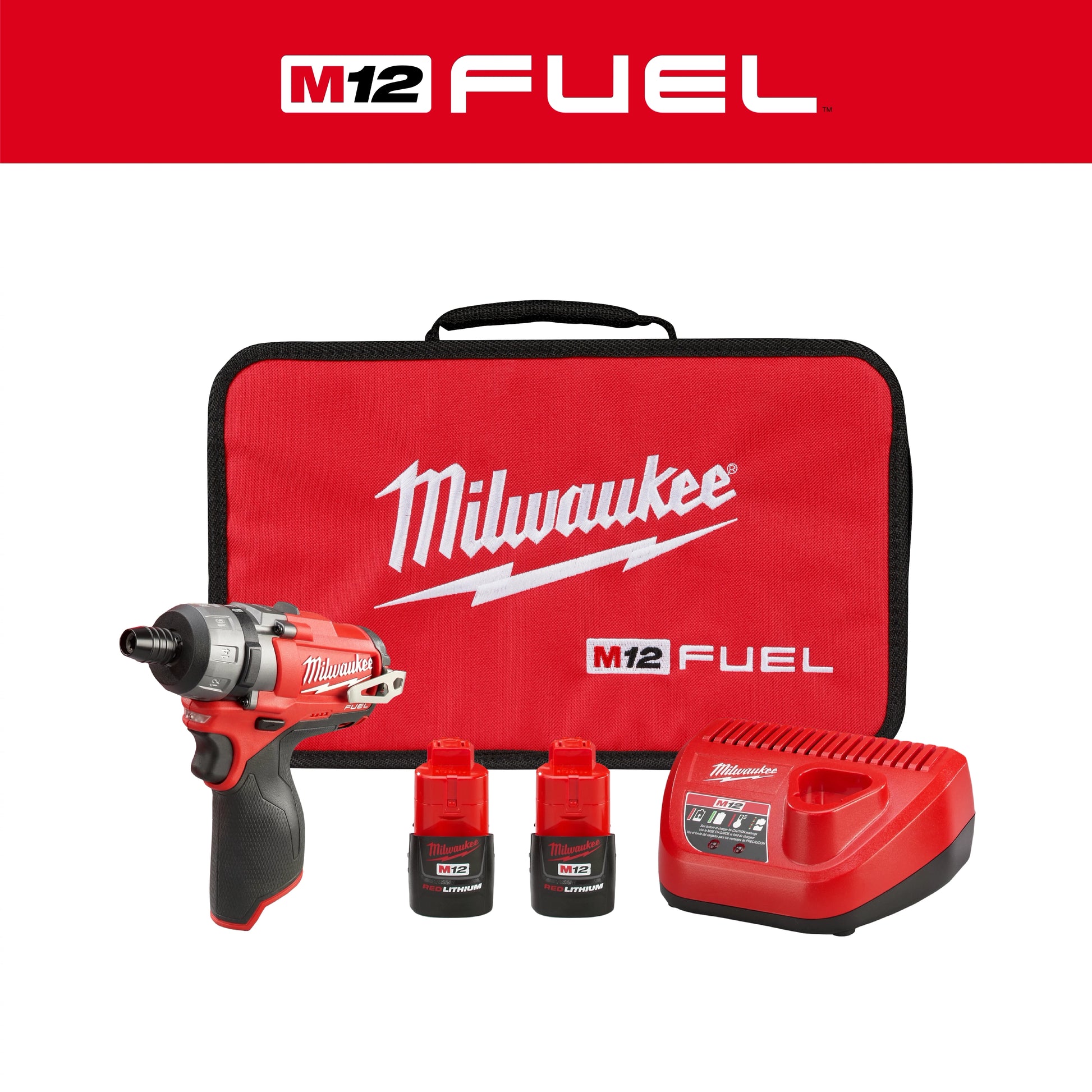 Milwaukee M12 FUEL™ 1/4" Hex 2-Speed Screwdriver Kit — 2402-22