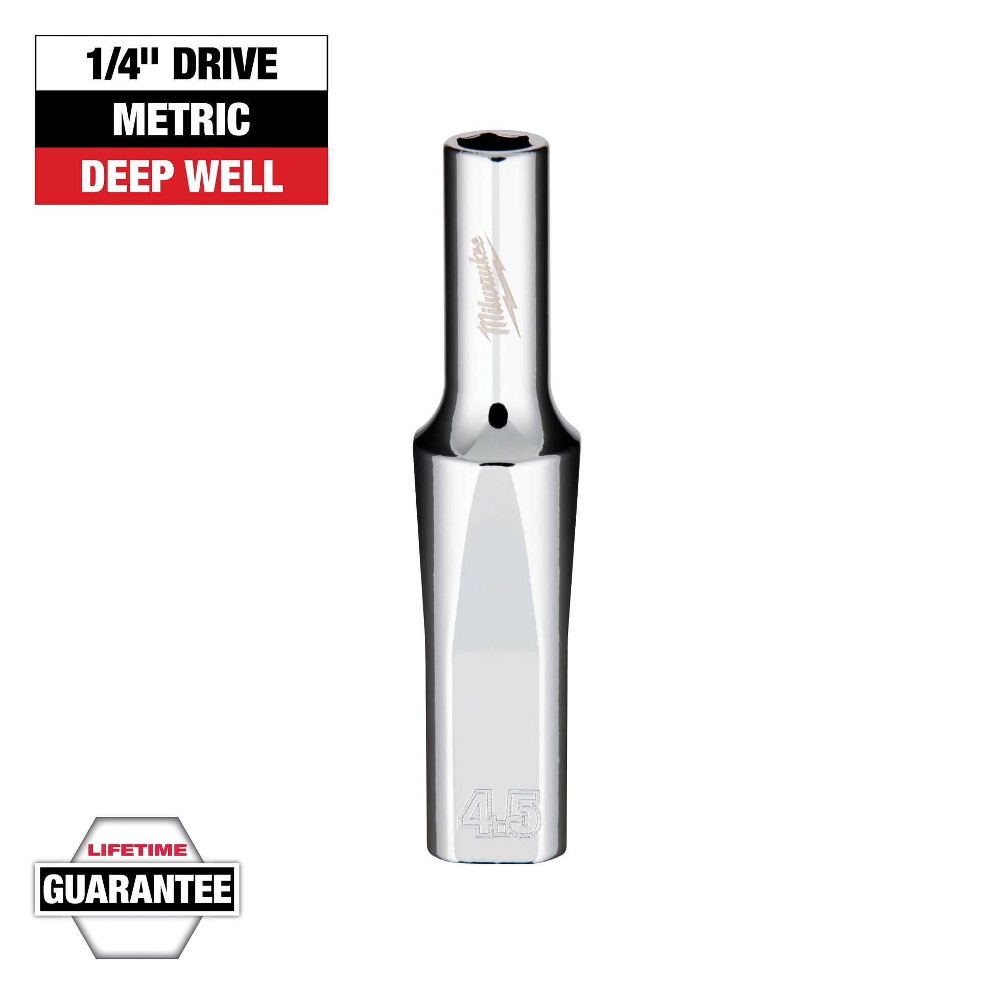Milwaukee 1/4" Drive 4.5mm Deep Socket — 45-34-4011