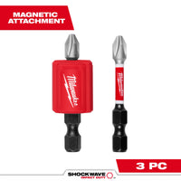 Milwaukee 3 PC SHOCKWAVE™ Impact Duty Magnetic Attachment and PH2 Bit Set — 48-32-4550