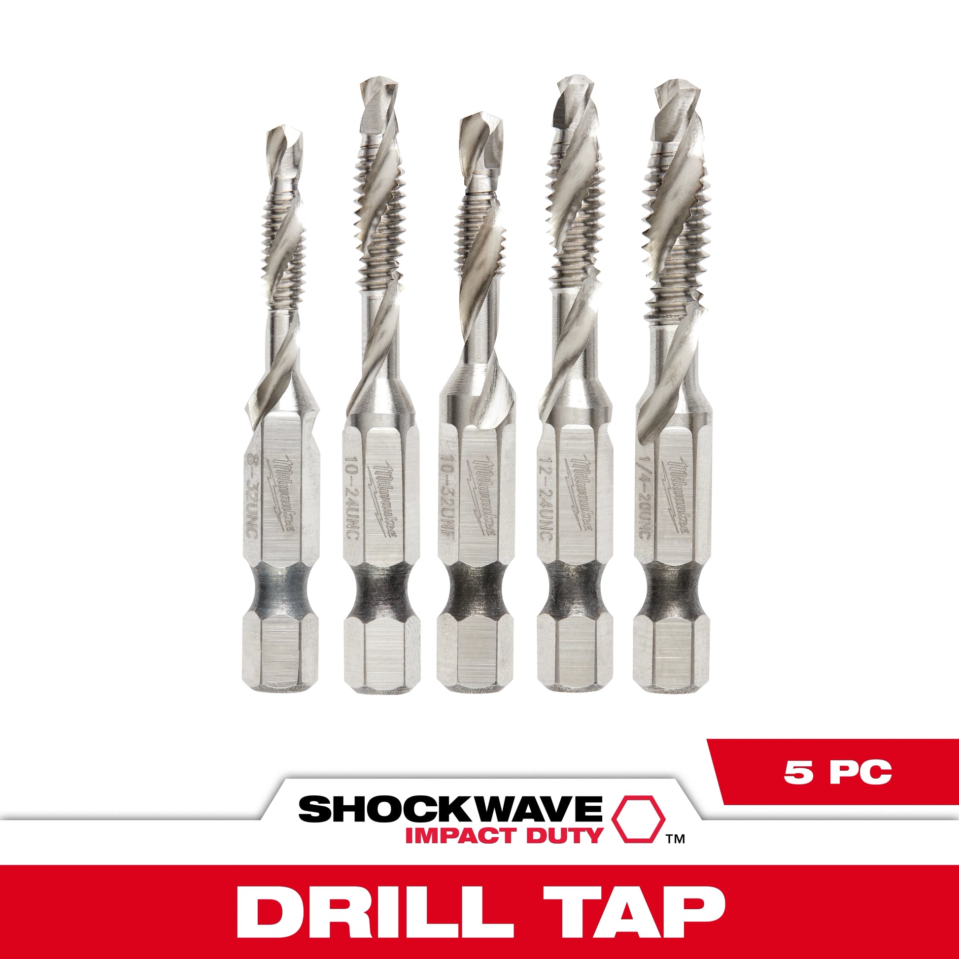 Milwaukee 5 PC SHOCKWAVE™ Impact Duty Drill and Tap Bit Set — 48-89-4874
