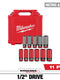Milwaukee SHOCKWAVE™ Impact Duty 1/2 Drive SAE & Metric 11 PC Lug Nut Wheel Socket Set — 49-66-7833