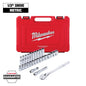 Milwaukee 28 pc 1/2" Drive Metric Ratchet and Socket Set with FOUR FLAT™ Sides — 48-22-9510