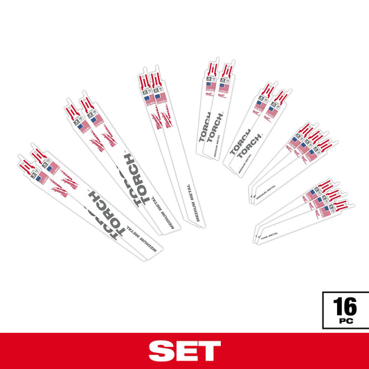Milwaukee 16 PC Metal Cutting SAWZALL® Blade Set — 49-22-1216