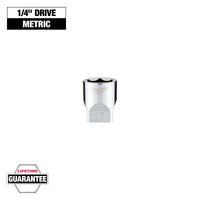 Milwaukee 1/4" Drive 15mm Metric Socket with FOUR FLAT™ Sides — 45-34-9041
