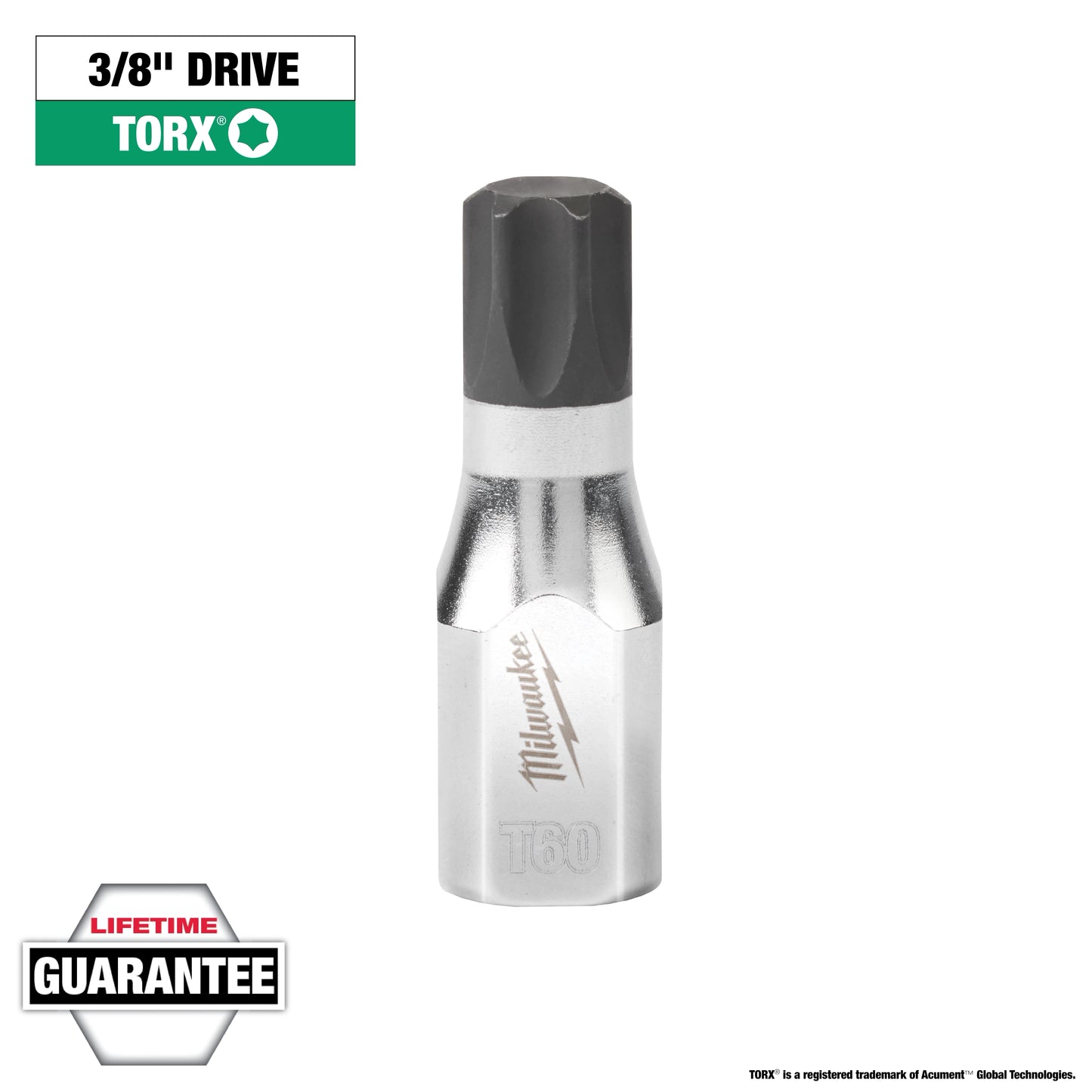 Milwaukee 3/8" Drive T60 TORX® Bit Socket — 45-34-1019