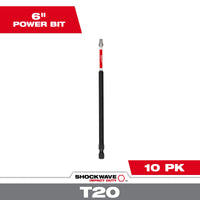 Milwaukee SHOCKWAVE™ Impact Duty 6" TORX® T20 Power Bits Bulk 10 — 48-32-4845