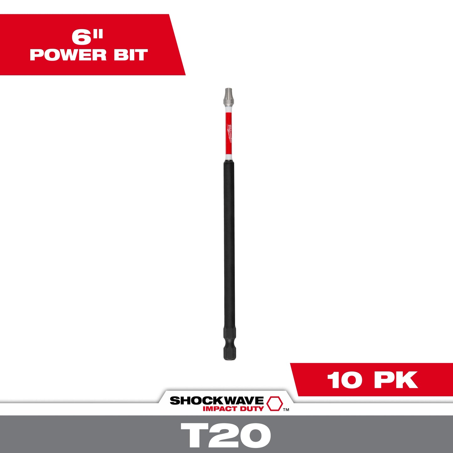 Milwaukee SHOCKWAVE™ Impact Duty 6" TORX® T20 Power Bits Bulk 10 — 48-32-4845