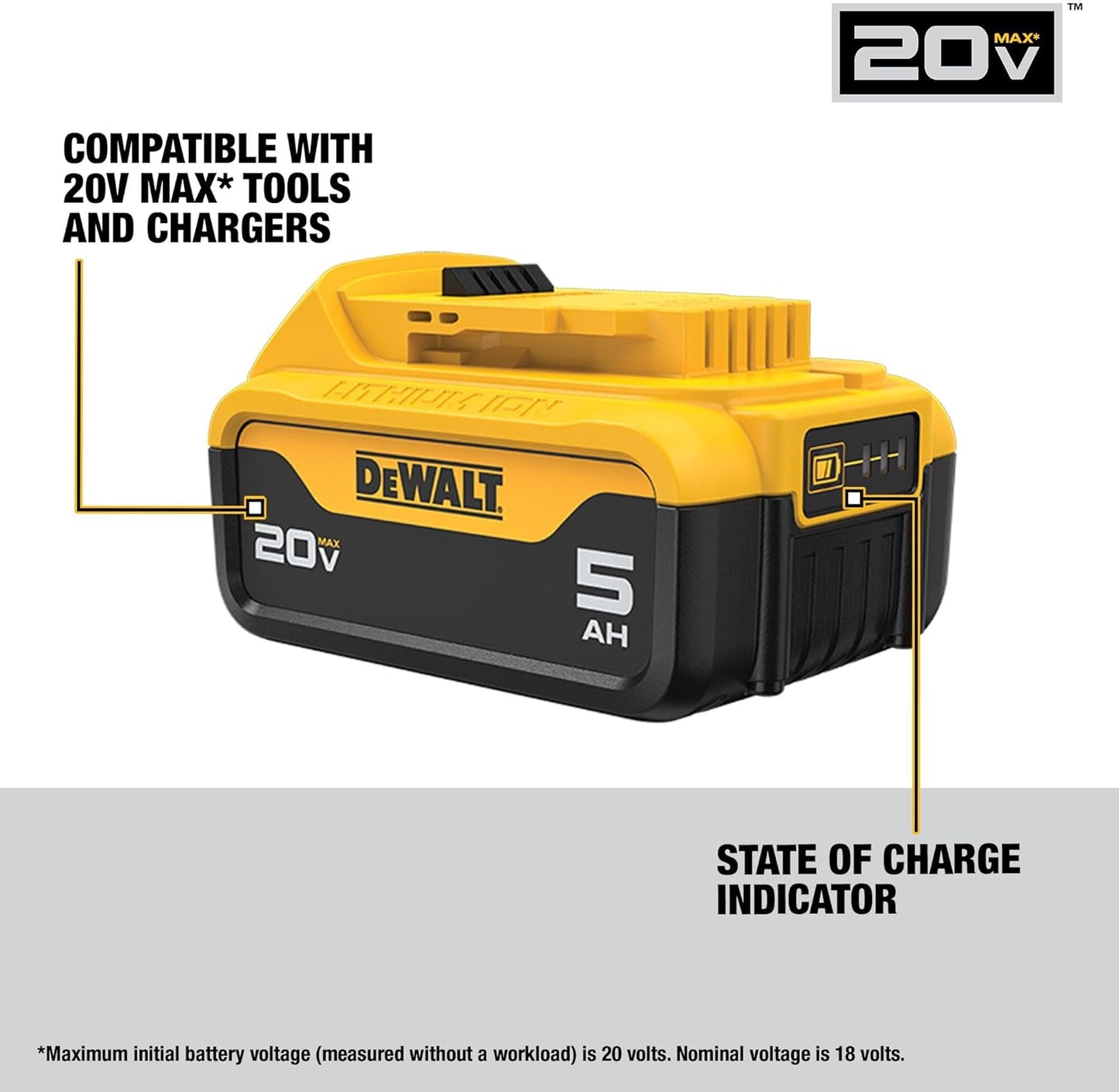 DeWALT DCB205C 20V MAX 5.0Ah Battery and Charger Kit