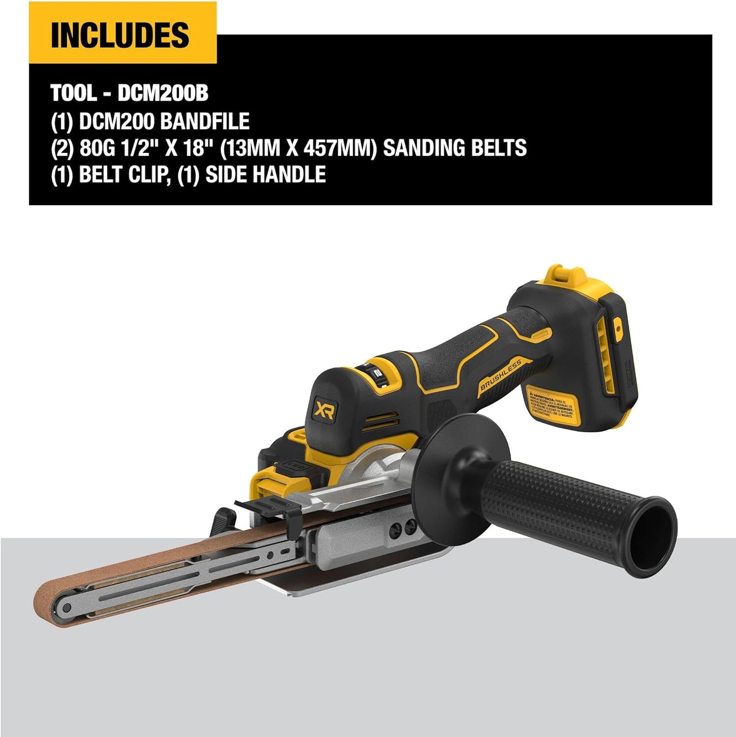 DeWALT 20V MAX XR Cordless Bandfile Power Tool Belt Sander (DCM200B) - Bare Tool Only