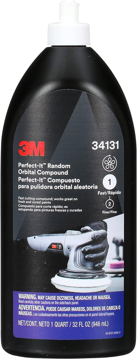 3M™ Perfect-It™ 34131 Random Orbital Compound, 1 qt Bottle, Liquid, White