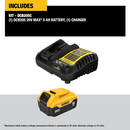 DEWALT 20V MAX* 5Ah Starter Kit — DCB205C — view 2 — view 2