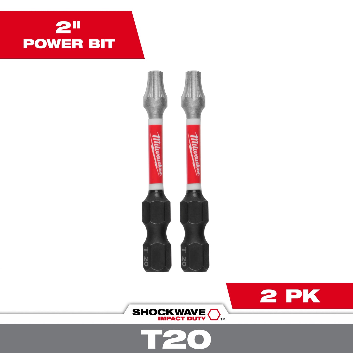 Milwaukee SHOCKWAVE™ Impact Duty 2"TORX® T20 Power Bits (2 PK) — 48-32-4984