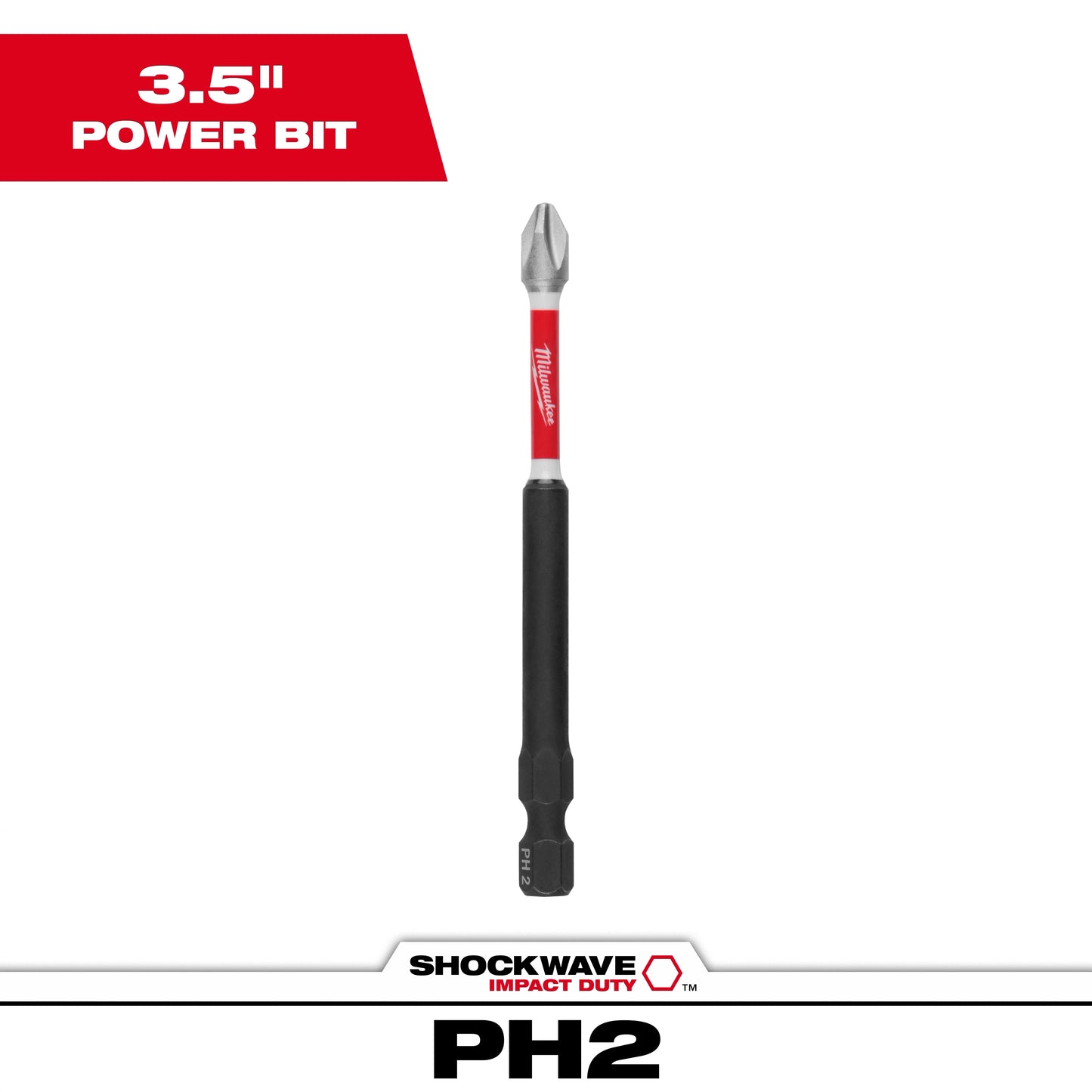 Milwaukee SHOCKWAVE™ Impact Duty 3-1/2” Impact Duty Phillips #2 Power Bit — 48-32-4562