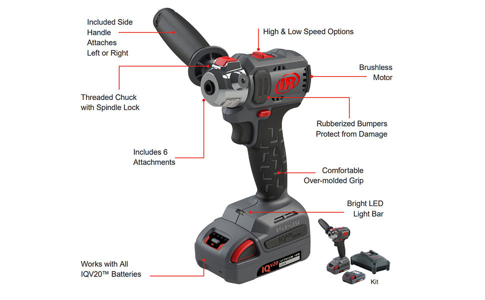 Ingersoll Rand Cordless Polisher Sander 2-Battery Kit, IQV 20V, G4621-K22
