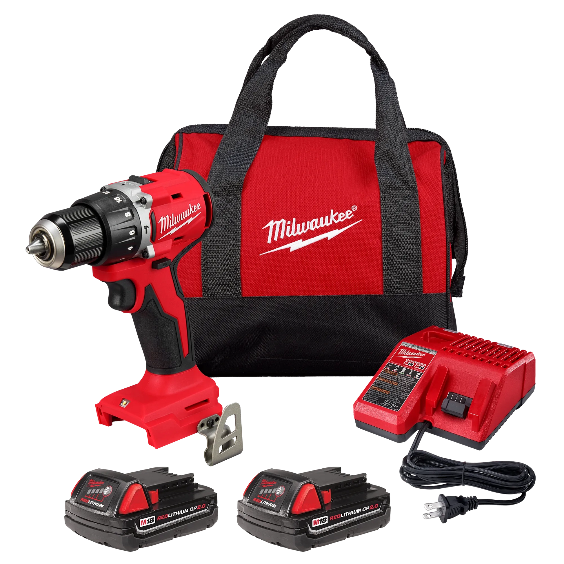 Milwaukee M18™ Compact Brushless 1/2" Hammer Drill/Driver Kit — 3602-22CT