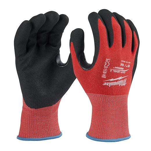 Milwaukee Cut Level 2 Nitrile Dipped Gloves - M — 48-22-8926