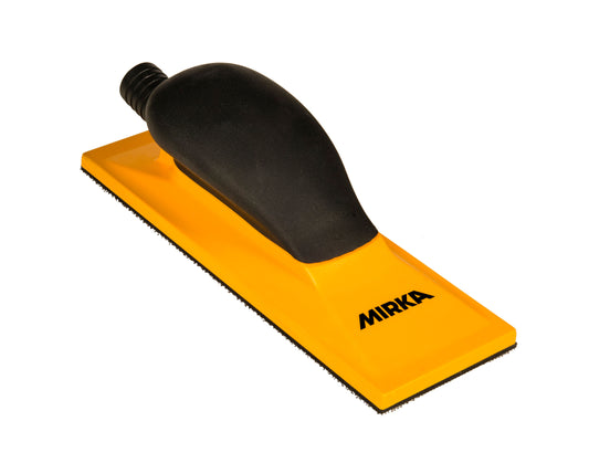 Mirka MVHB38 Yellow Grip Hand Block, 2.75 × 8 in, Hand Sanding Block 2.75"x8" Grip 22H Yellow, MVHB38