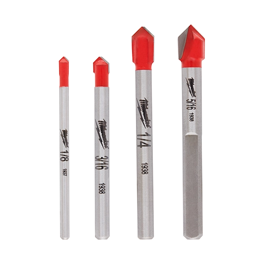 Milwaukee 4 PC Ceramic Tile and Glass Bit Set — 48-20-8988