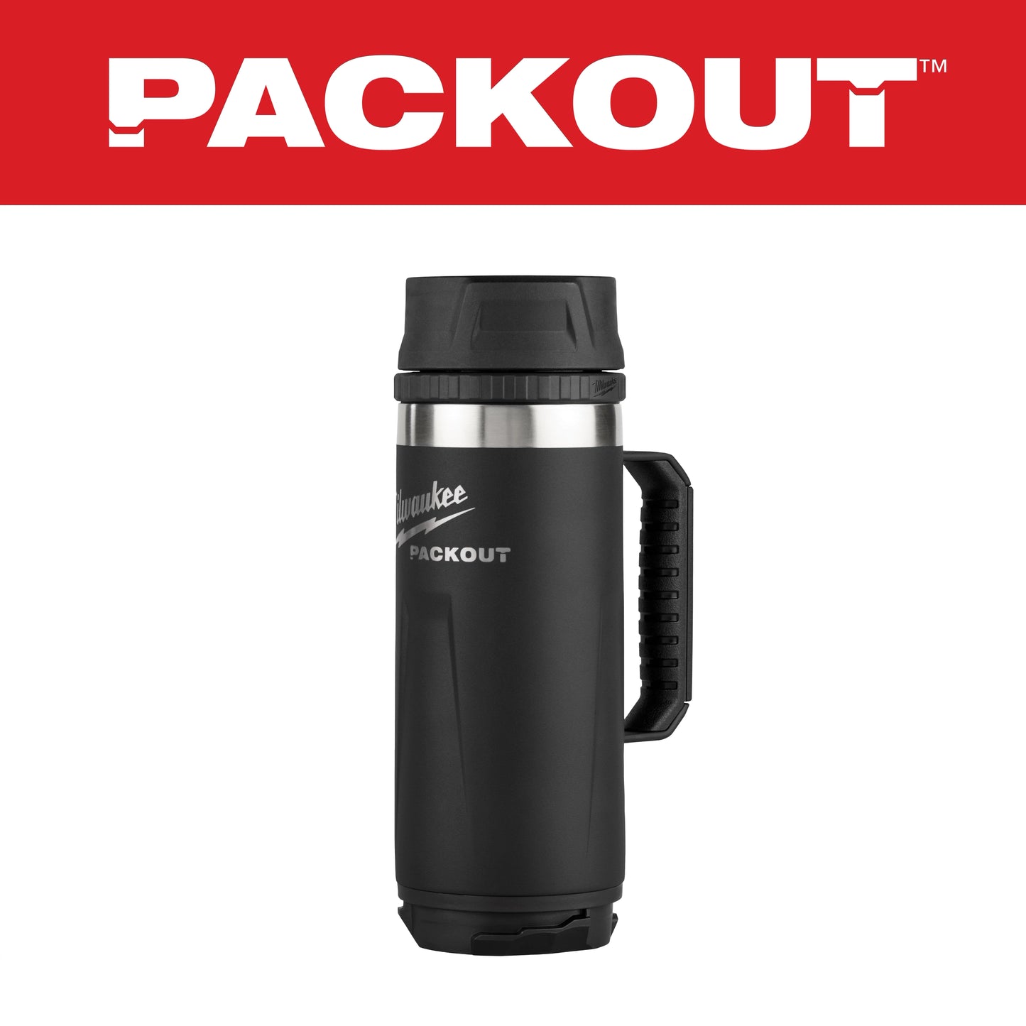 Milwaukee PACKOUT™ 18 oz Insulated Mug with Sip Lid — 48-22-8394B
