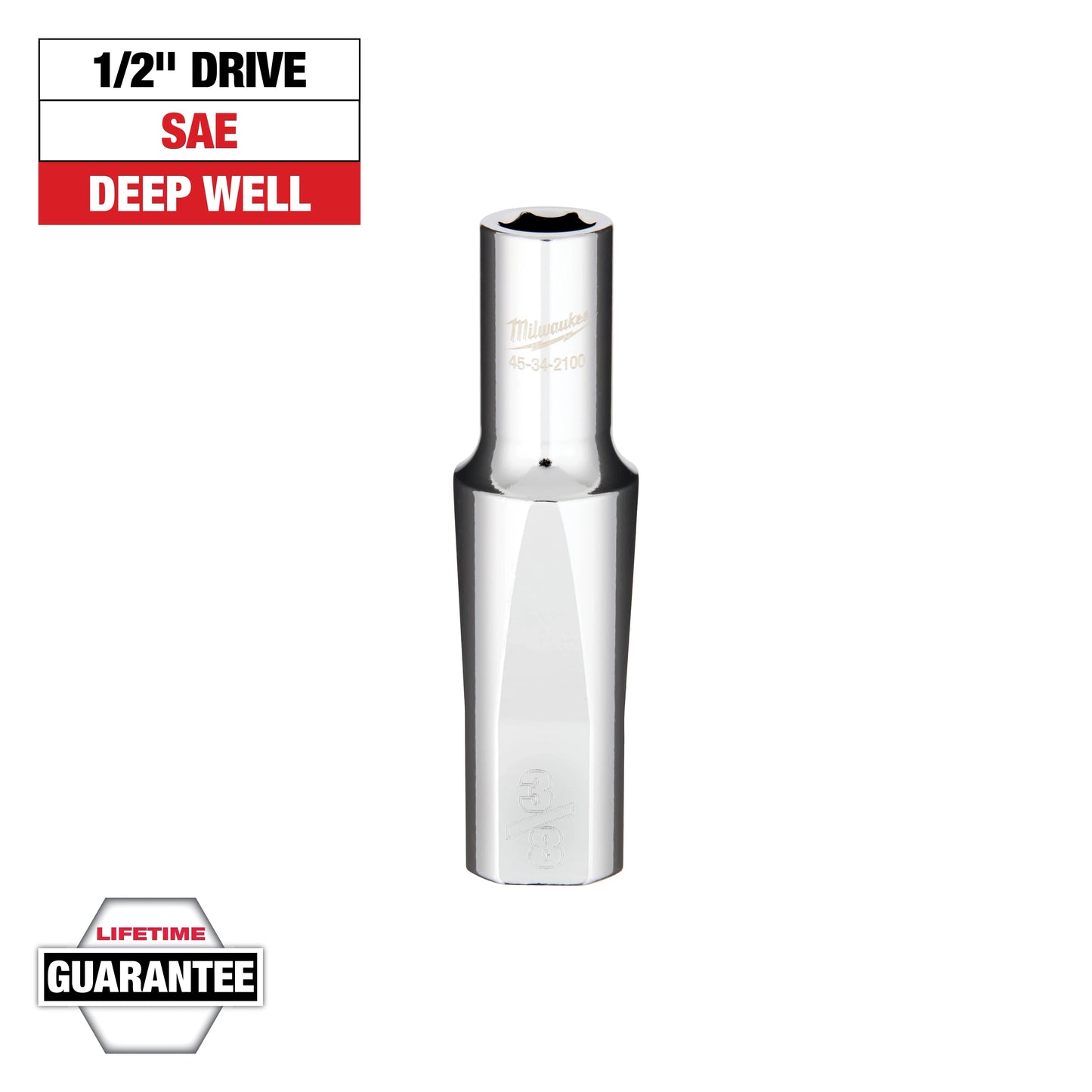 Milwaukee 1/2" Drive 3/8" Deep Socket — 45-34-2100
