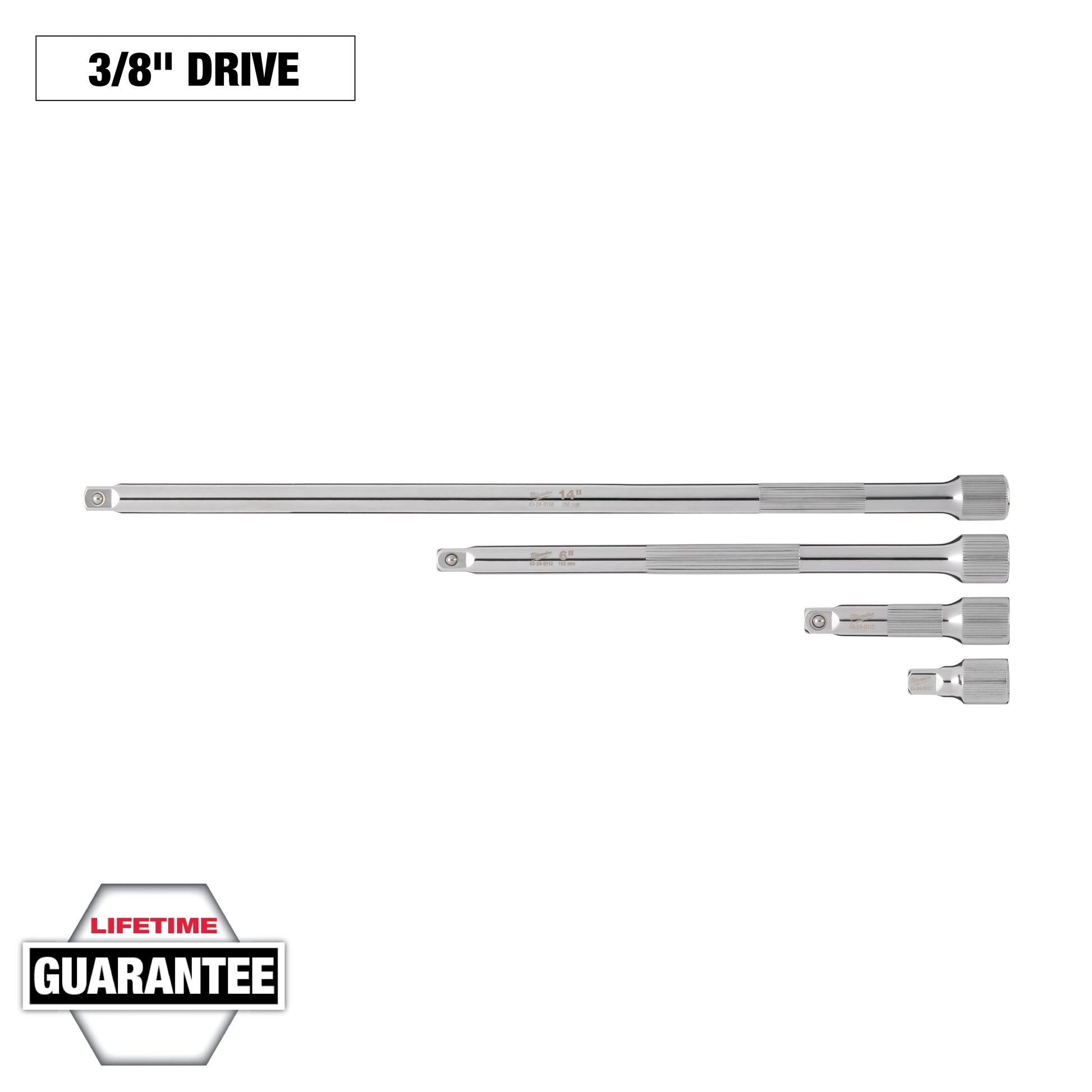 Milwaukee 4 pc 3/8” Drive Extension Set — 48-22-9341