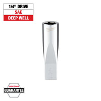 Milwaukee 1/4" Drive 3/8" SAE Deep Socket with FOUR FLAT™ Sides — 45-34-9018