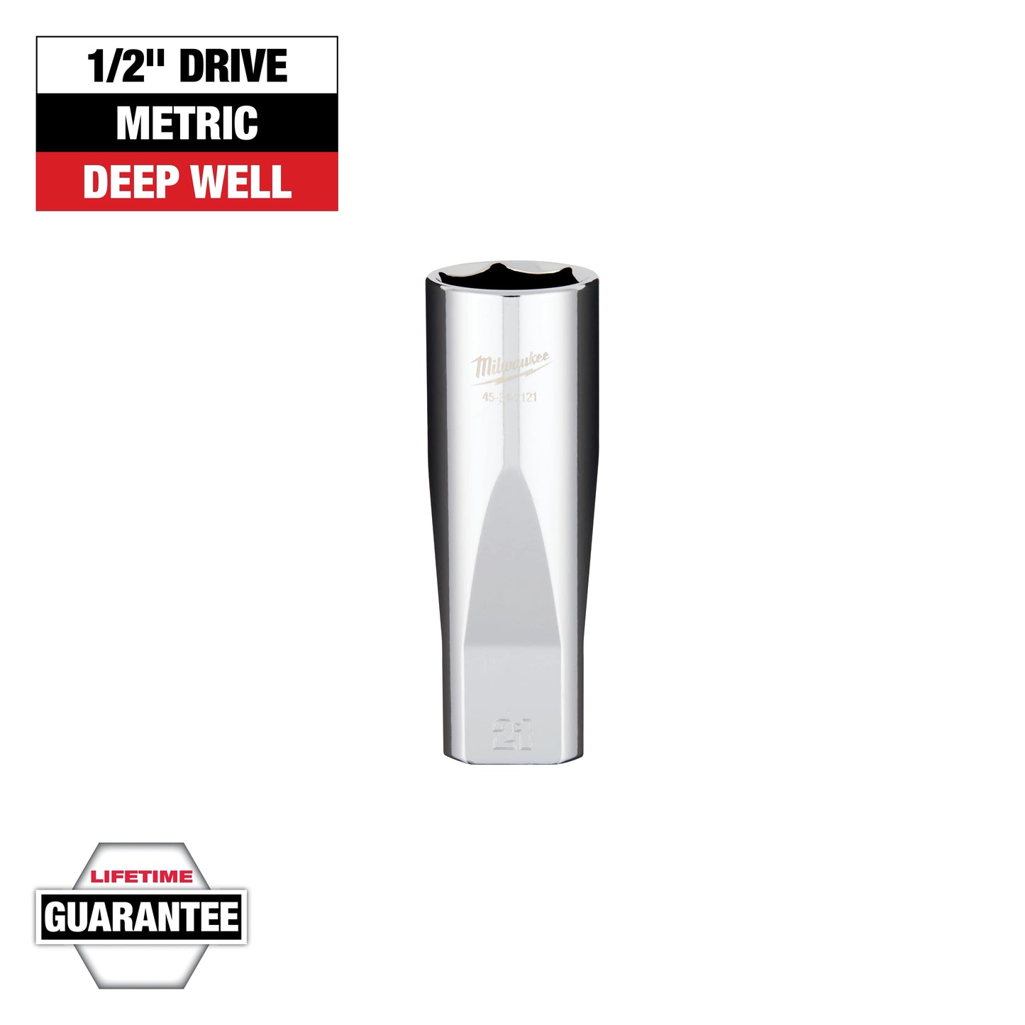 Milwaukee 1/2" Drive 21mm Deep Socket — 45-34-2121