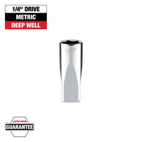 Milwaukee 1/4" Drive 14mm Metric Deep Socket with FOUR FLAT™ Sides — 45-34-9052