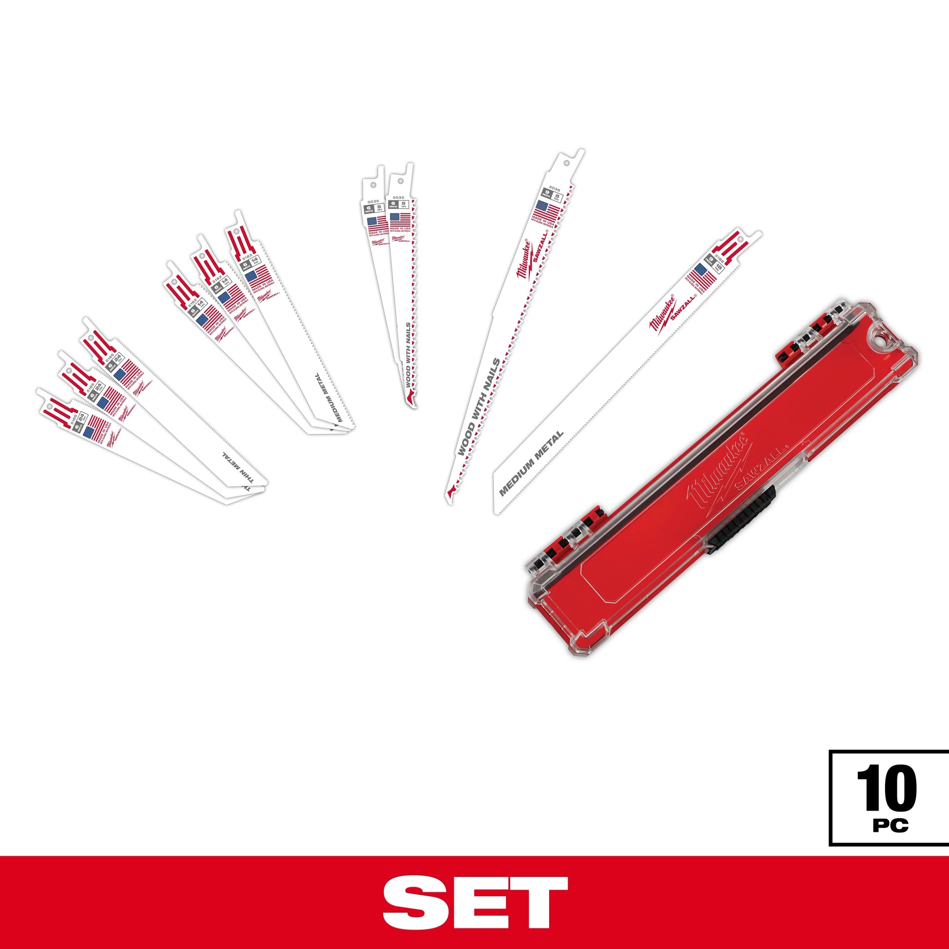 Milwaukee 10 PC General Purpose SAWZALL® Blade Set — 49-22-1110