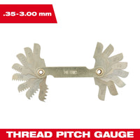 Milwaukee 0.35-3.00 mm Metric Thread Pitch Gauge — 49-57-5012