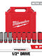 Milwaukee SHOCKWAVE™ Impact Duty 1/2 Drive SAE & Metric 9 PC Lug Nut Wheel Socket Set — 49-66-7832