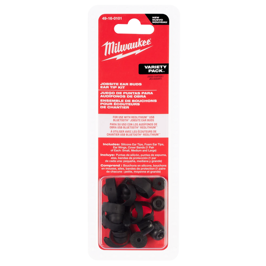Milwaukee Jobsite Earbuds Ear Tip Kit — 49-16-0101